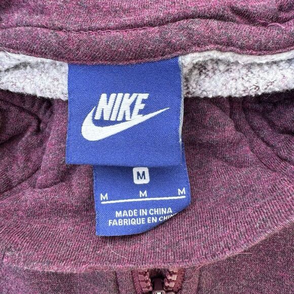 Nike Big Girl's Pullover Half Zip Fleece Poncho Bordeaux Red Purple Sz M Hoodie - Picture 6 of 9